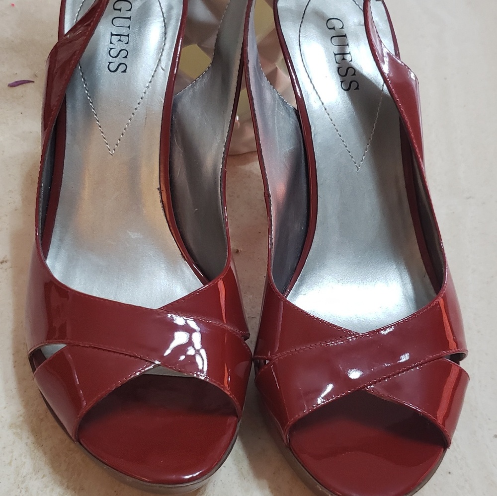 Red Guess heels pinup
